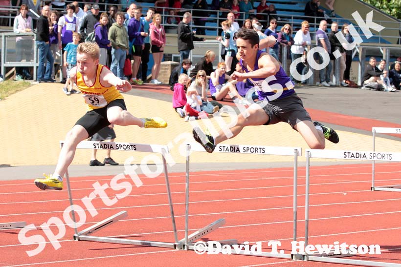 Hurdles at the Annual Inter-Counties Schools, Cleveland v Cumbria v Durham v Northumberland at Claireville Stadium, Middlesbrough